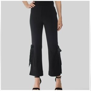 Joseph Ribkoff Women’s Black Mid Rise Flared Pant with Bow, size 6
